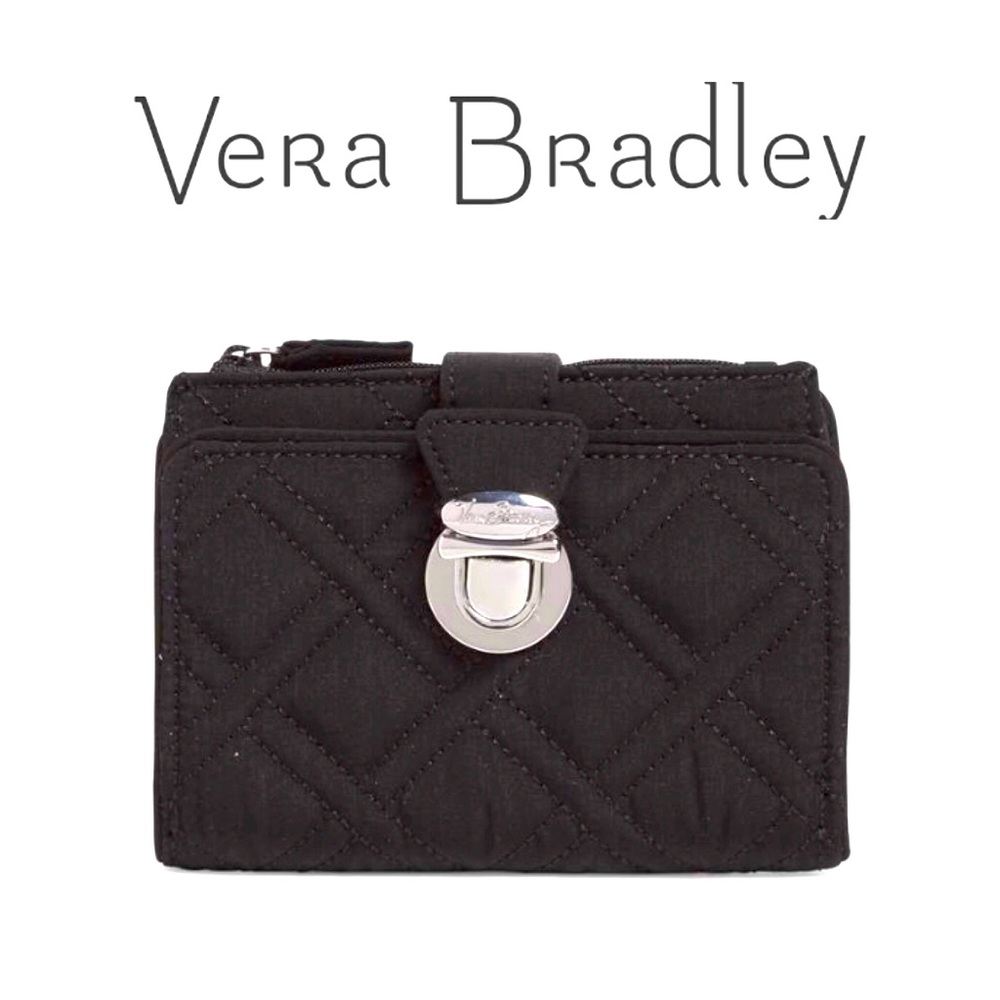 🖤 New Vera Bradley Black Pushlock Wallet